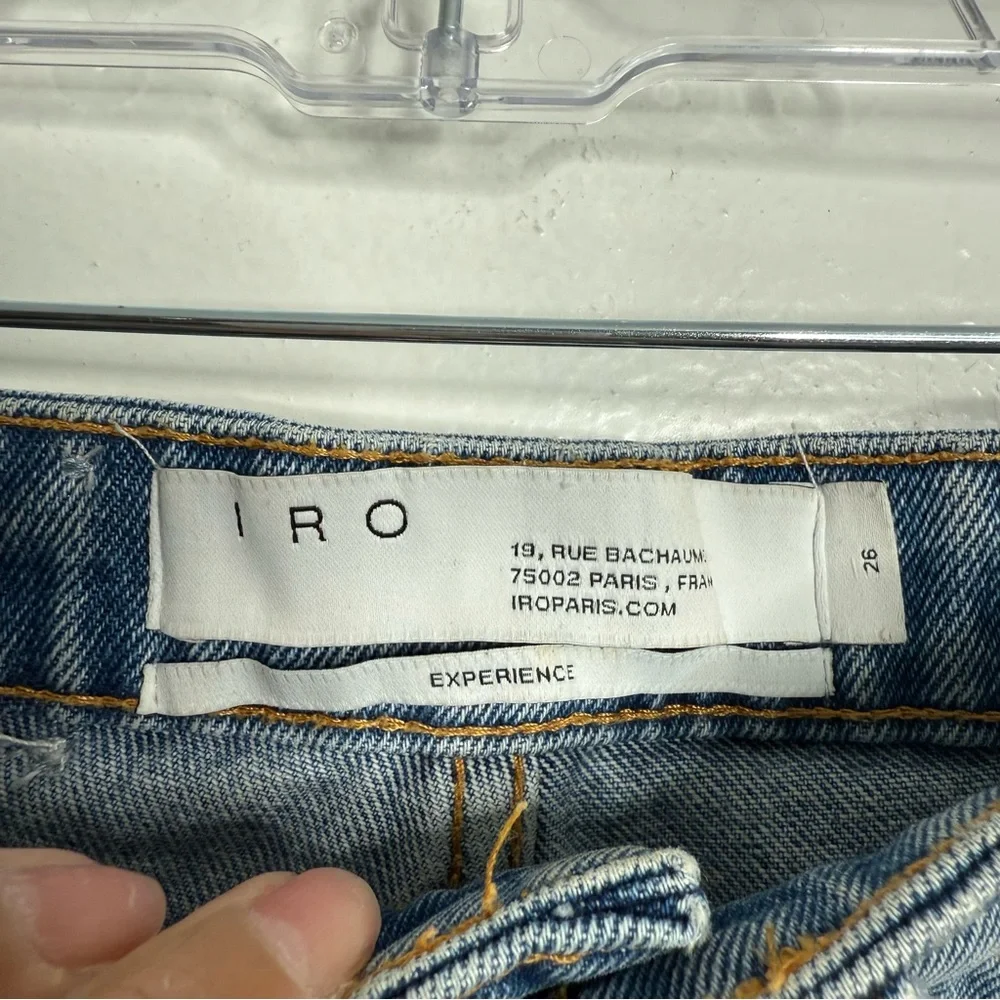 IRO Distressed Light Wash High‎ Waisted Jean Shorts Soft Denim Size 26 - Picture 4 of 10